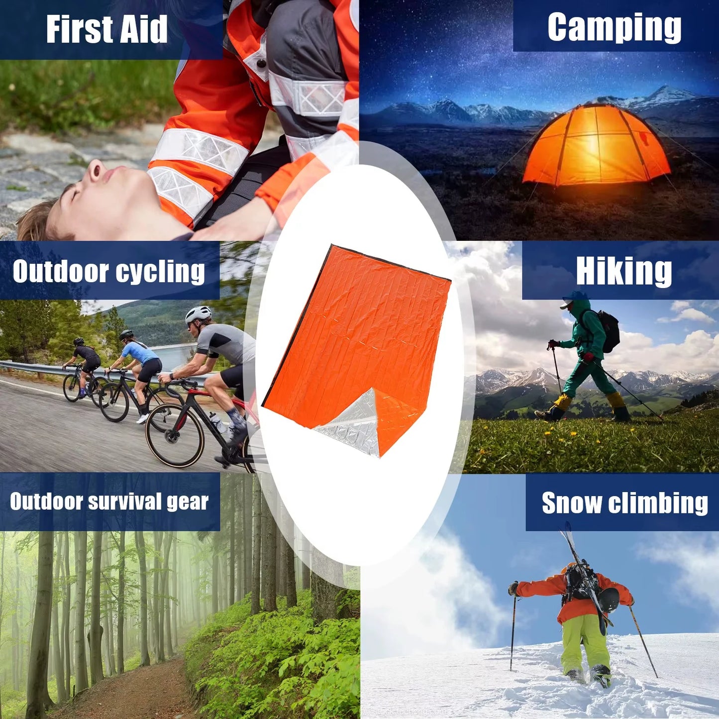 Portable Survival Sleeping Bags Waterproof Emergency Thermal Sack First Aid Rescue Mylar Outdoor Camping Hiking Insulate Blanket
