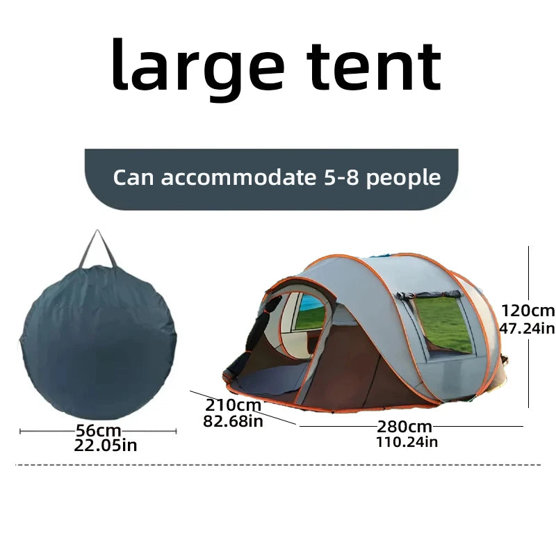 One tent for 5-8 people, camping tent, family tent, travel tent, waterproof and sun protection, suitable for camping and hiking