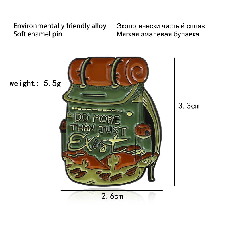 Outdoor Travel Badge Creative Cartoon Camping Tent Hiking Metal Enamel Brooch Fashion Adventure Lapel Backpack Jewelry Gift
