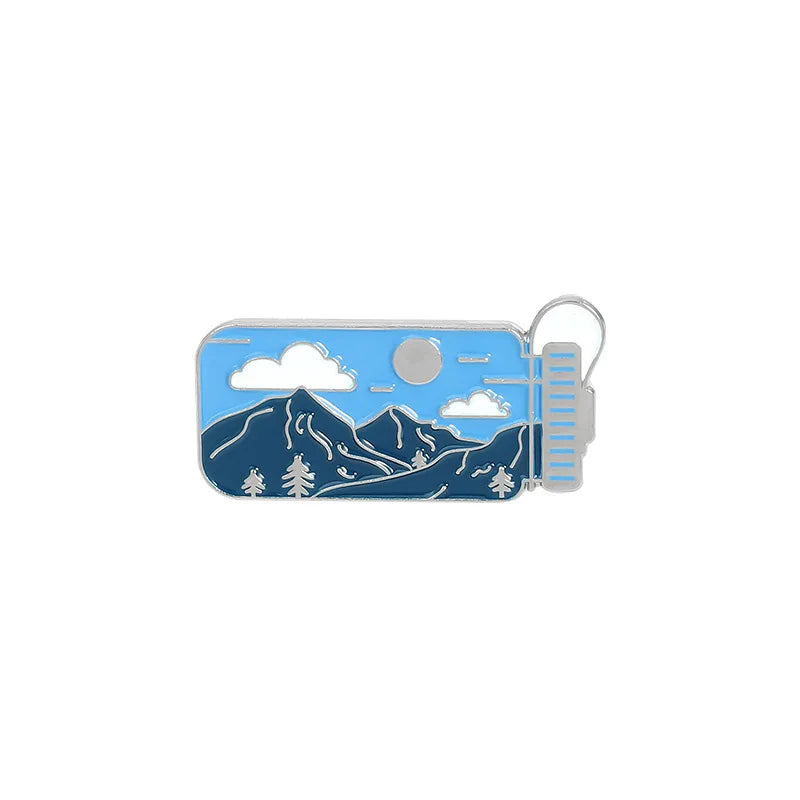 Outdoor Travel Badge Creative Cartoon Camping Tent Hiking Metal Enamel Brooch Fashion Adventure Lapel Backpack Jewelry Gift