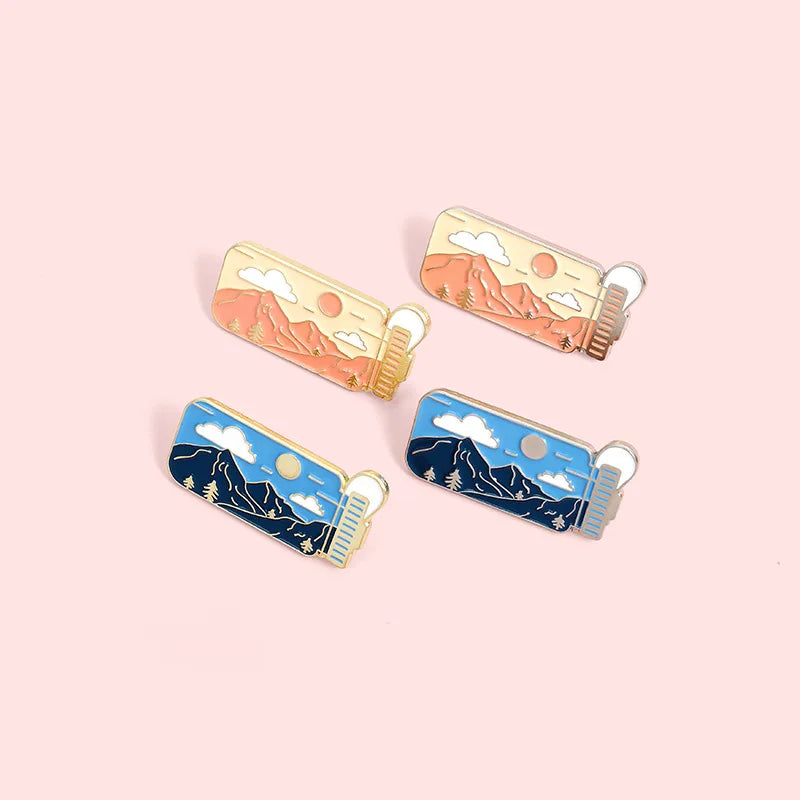 Outdoor Travel Badge Creative Cartoon Camping Tent Hiking Metal Enamel Brooch Fashion Adventure Lapel Backpack Jewelry Gift