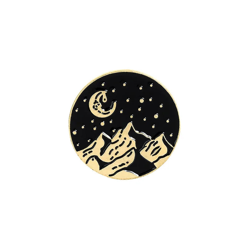Outdoor Travel Badge Creative Cartoon Camping Tent Hiking Metal Enamel Brooch Fashion Adventure Lapel Backpack Jewelry Gift
