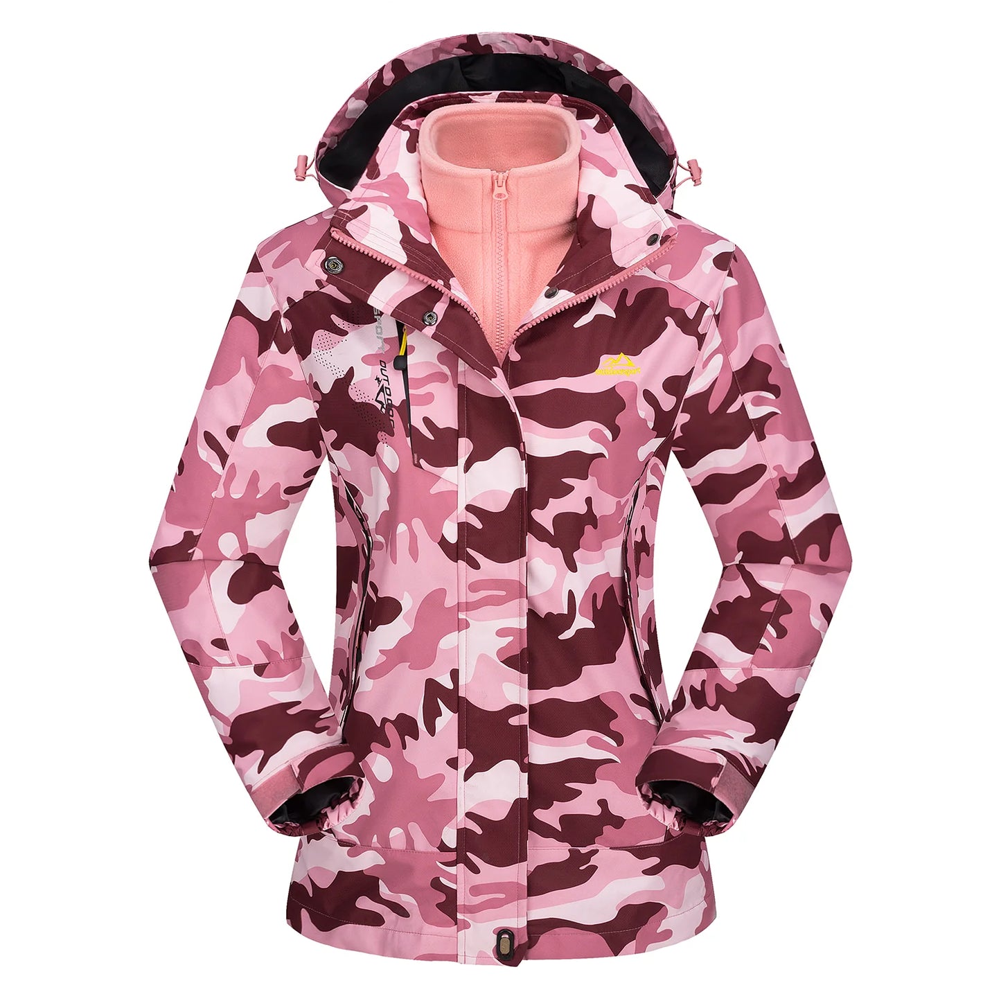KEFITEVD 3 in1 Women's Winter Ski Jackets Fleece Warm Thermal Snow Waterproof Jacket Hiking Clothing Outdoor Windbreaker Coats