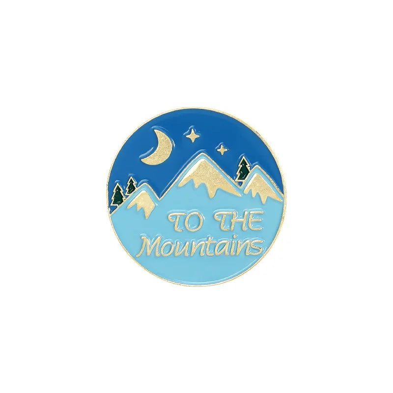 Outdoor Travel Badge Creative Cartoon Camping Tent Hiking Metal Enamel Brooch Fashion Adventure Lapel Backpack Jewelry Gift