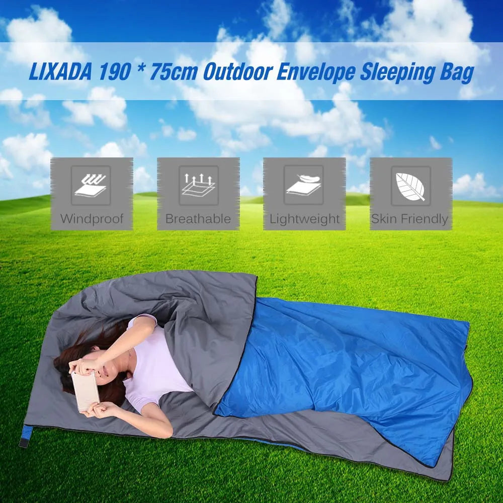 Outdoor Envelope Sleeping Bag Mini Ultralight Multifunction Travel Bag Hiking Camping Sleeping Bags Nylon 190 * 75cm lazy bag