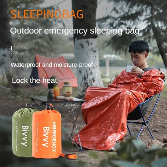 ISE MOUNT Bivvy PE aluminum film first aid sleeping bag emergency  sleeping bag with whistle,survival warm keeper