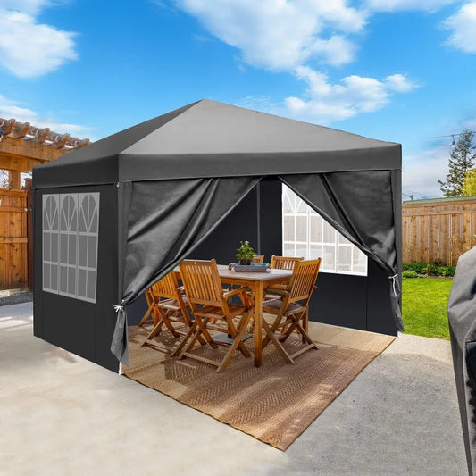 10' x 10' EZ Pop Up Gazebo Canopy Tent Camping Beach with 4 Removable Walls Bag