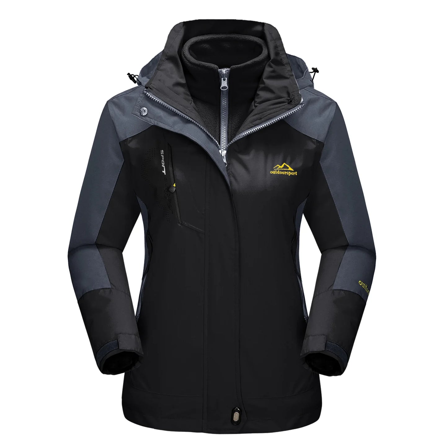 KEFITEVD 3 in1 Women's Winter Ski Jackets Fleece Warm Thermal Snow Waterproof Jacket Hiking Clothing Outdoor Windbreaker Coats
