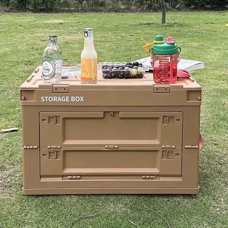 Camping storage box, trunk organizer, camping picnic camping box, car folding outdoor bench and chopping board
