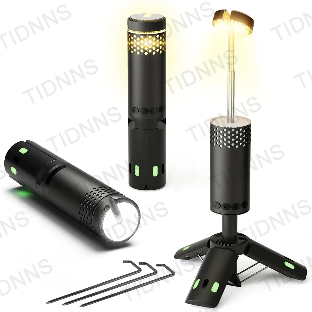 New Portable Telescopic Camping Light 10000mAh Rechargeable Lantern for Outdoor Adventures Magnetic Base Torch Light Tent Light