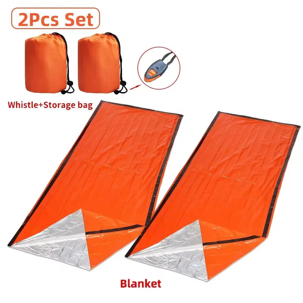 Portable Survival Sleeping Bags Waterproof Emergency Thermal Sack First Aid Rescue Mylar Outdoor Camping Hiking Insulate Blanket