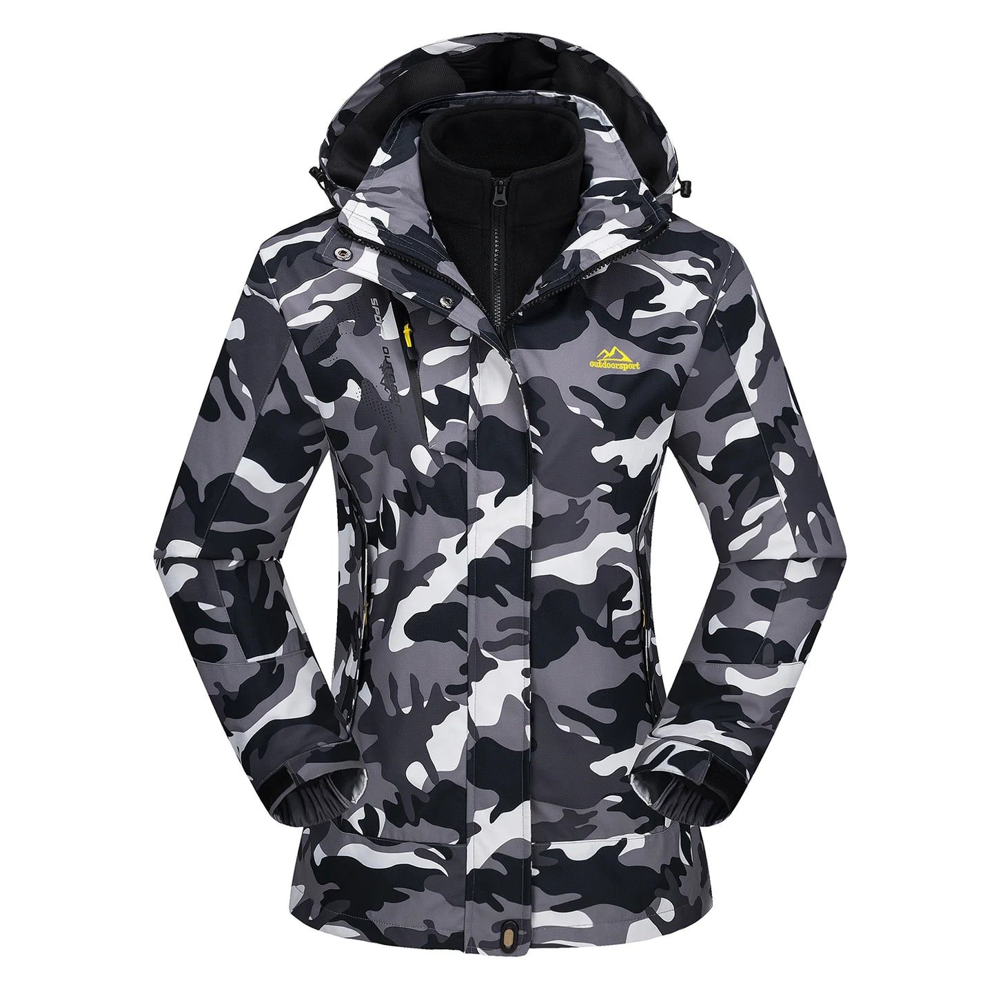 KEFITEVD 3 in1 Women's Winter Ski Jackets Fleece Warm Thermal Snow Waterproof Jacket Hiking Clothing Outdoor Windbreaker Coats