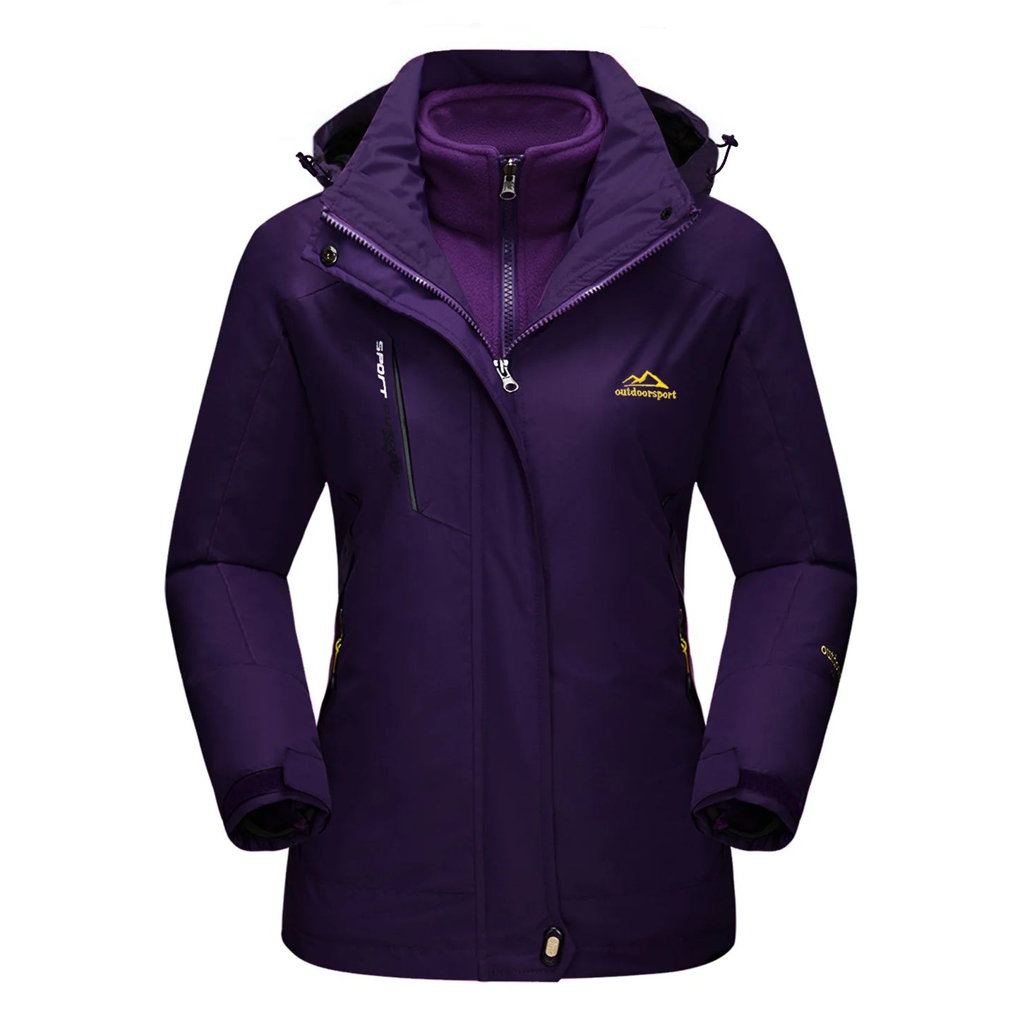 KEFITEVD 3 in1 Women's Winter Ski Jackets Fleece Warm Thermal Snow Waterproof Jacket Hiking Clothing Outdoor Windbreaker Coats