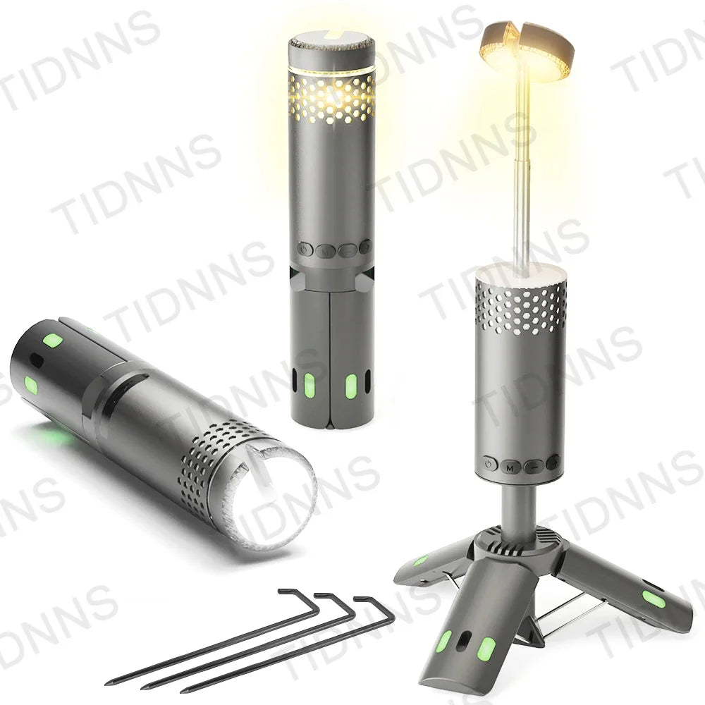 New Portable Telescopic Camping Light 10000mAh Rechargeable Lantern for Outdoor Adventures Magnetic Base Torch Light Tent Light