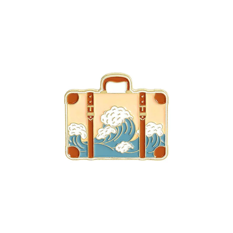 Outdoor Travel Badge Creative Cartoon Camping Tent Hiking Metal Enamel Brooch Fashion Adventure Lapel Backpack Jewelry Gift