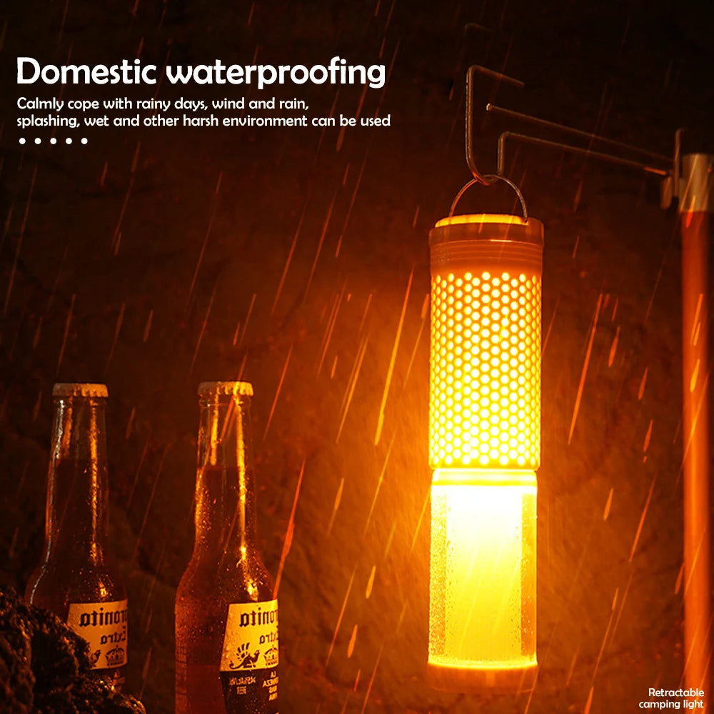 Camping Lights Rechargeable Outdoor Telescopic Collapsible Lanterns Multi-Functional Portable Magnetic Tent Lamps Emergency Hiki