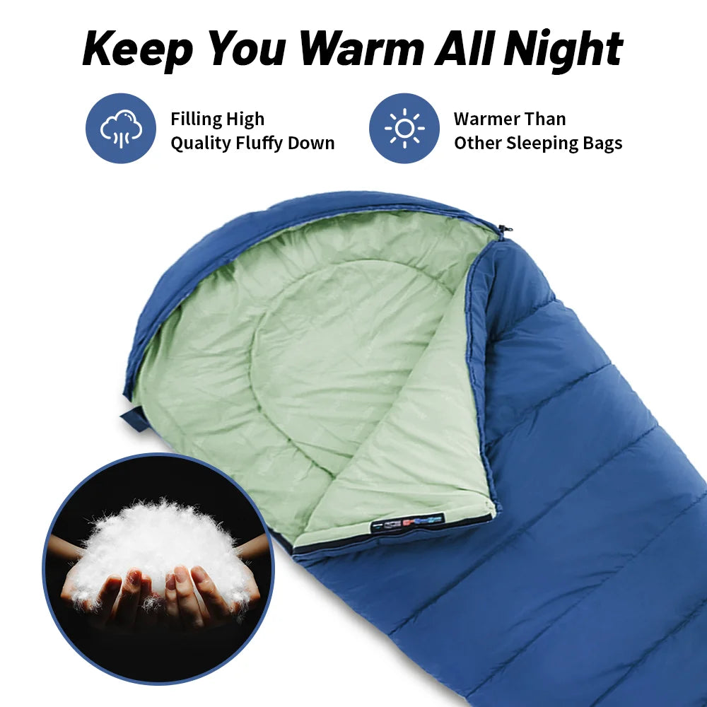 Naturehike MJ300 Sleeping Bag Ultralight Waterproof Cotton Winter Sleeping Bag Outdoor 4 Season Camping Large Sleeping Bags