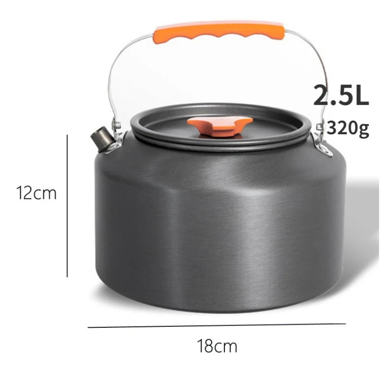 0.8L/1.1L/1.2L/1.6L/2L/2.5L Aluminum alloy Portable Outdoor Camping Coffee and Tea Kettle for Hiking Fishing Picnic and Cooking