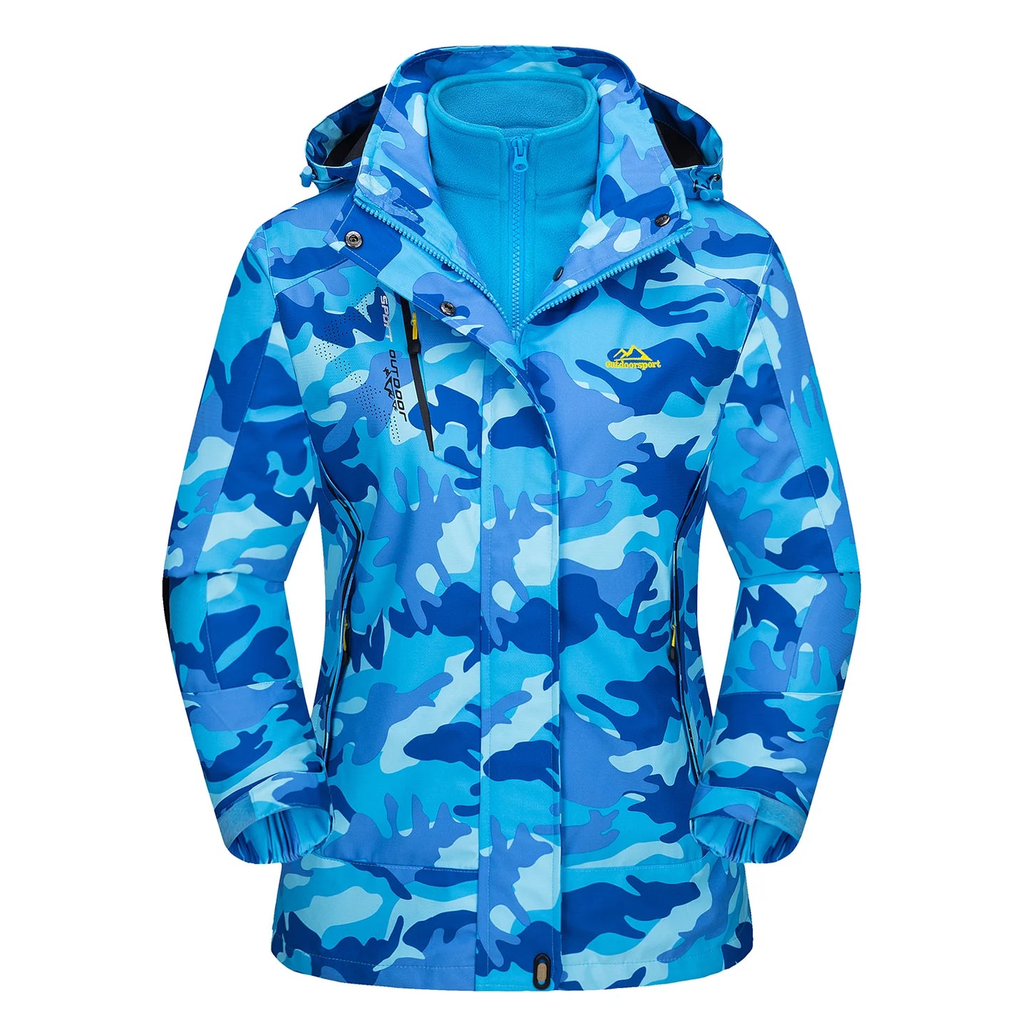 KEFITEVD 3 in1 Women's Winter Ski Jackets Fleece Warm Thermal Snow Waterproof Jacket Hiking Clothing Outdoor Windbreaker Coats