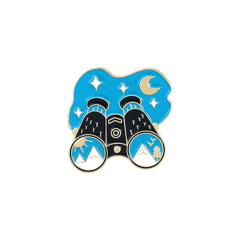 Outdoor Travel Badge Creative Cartoon Camping Tent Hiking Metal Enamel Brooch Fashion Adventure Lapel Backpack Jewelry Gift
