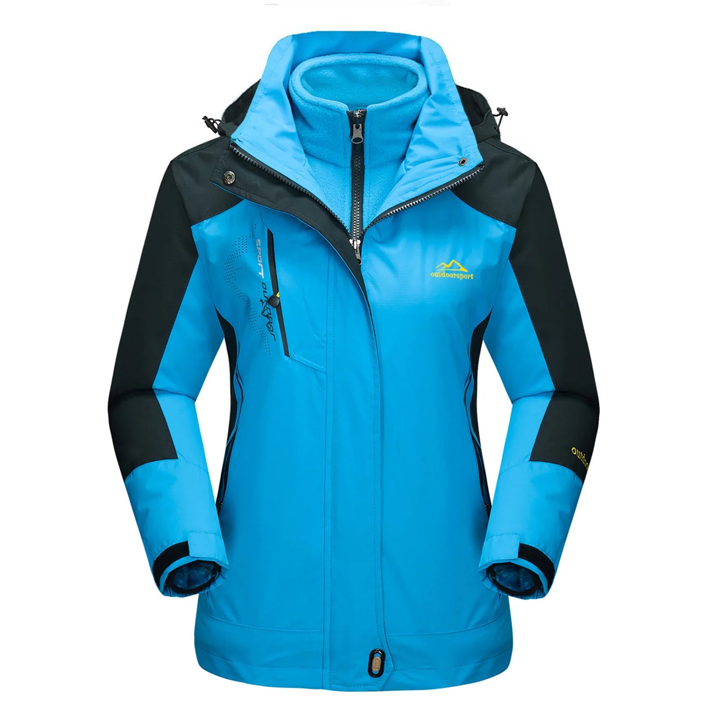 KEFITEVD 3 in1 Women's Winter Ski Jackets Fleece Warm Thermal Snow Waterproof Jacket Hiking Clothing Outdoor Windbreaker Coats