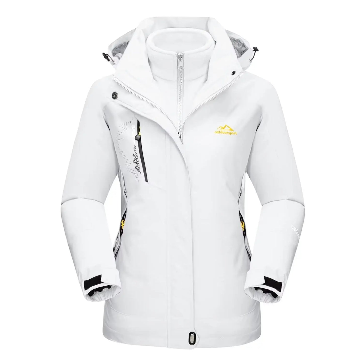 KEFITEVD 3 in1 Women's Winter Ski Jackets Fleece Warm Thermal Snow Waterproof Jacket Hiking Clothing Outdoor Windbreaker Coats