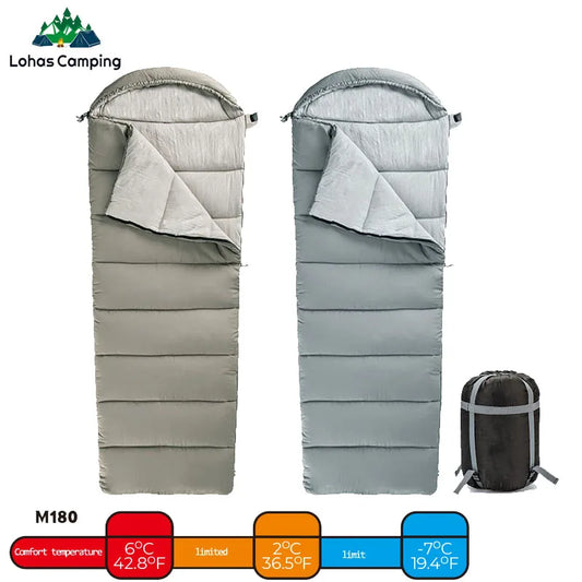 Lohascamping Machine washable Winter Sleeping Bag Envelope Ultralight 3 Season Outdoor Traveling Hiking Camping Sleeping Bags